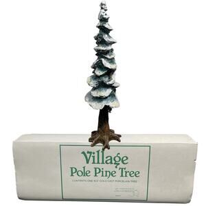 Dept 56 Village Pole Pine Tree 10.5” Snowy Porcelain Accessory w/ Box